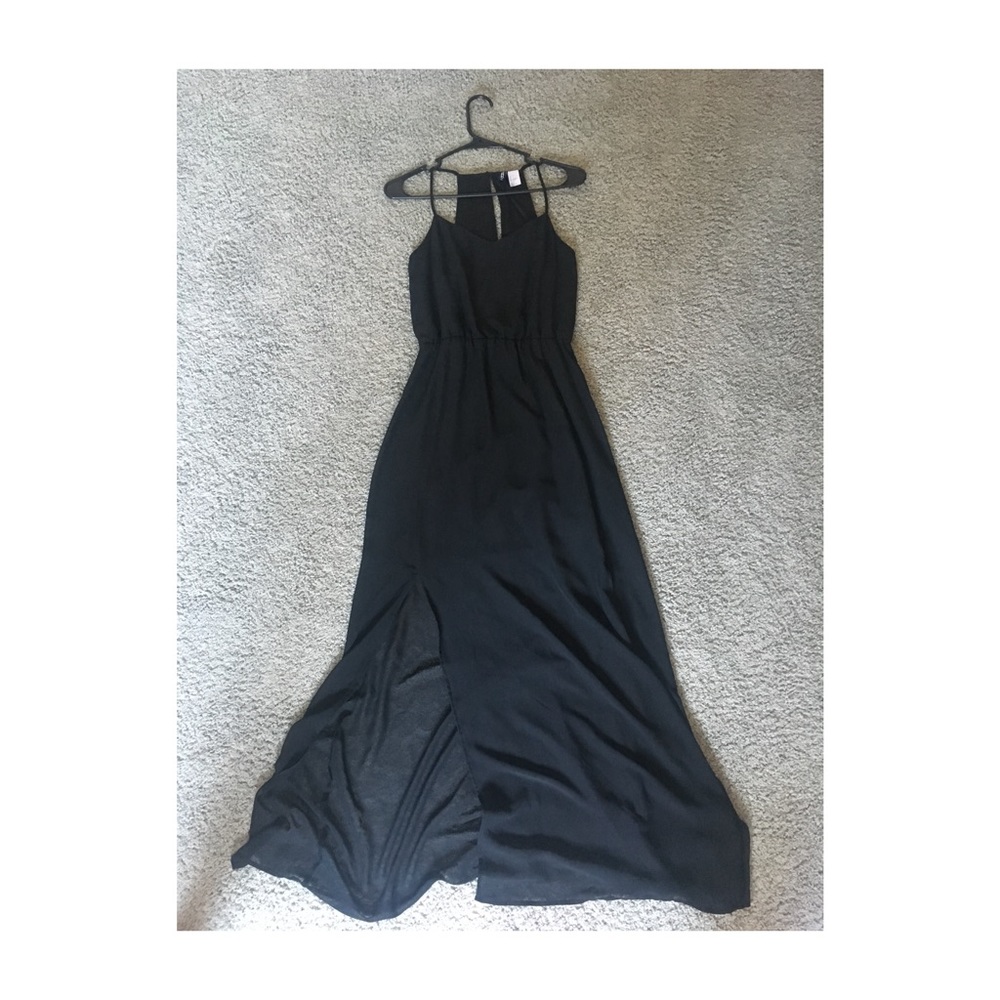 Black sheer bottom maxi dress